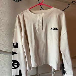 CHNGE crop top size XL with pop art embroidery